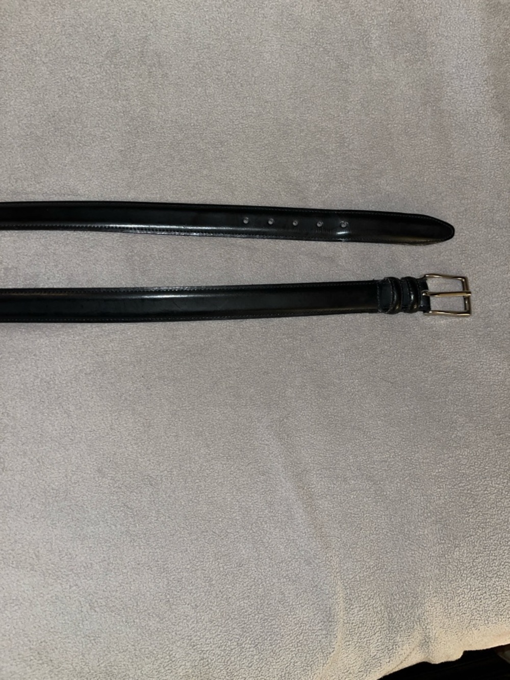 Classic Black Leather Men's Belt with Silver-Tone Buckle